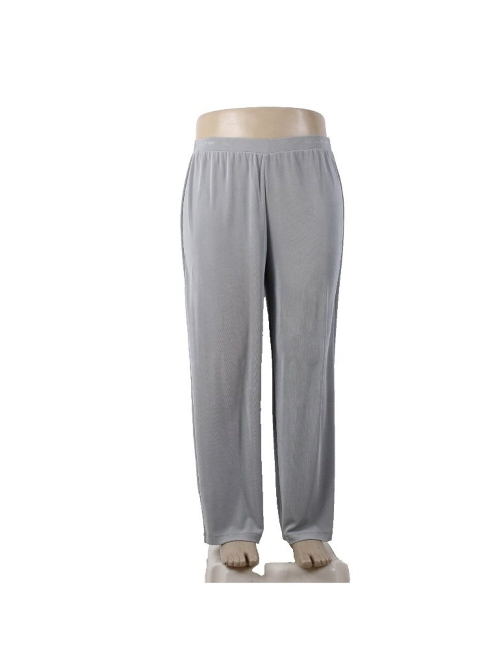 Chicos Pant Travelers Sz 3 Reg x 31 Gray Elastic Waist Pull On Acetate Spandex